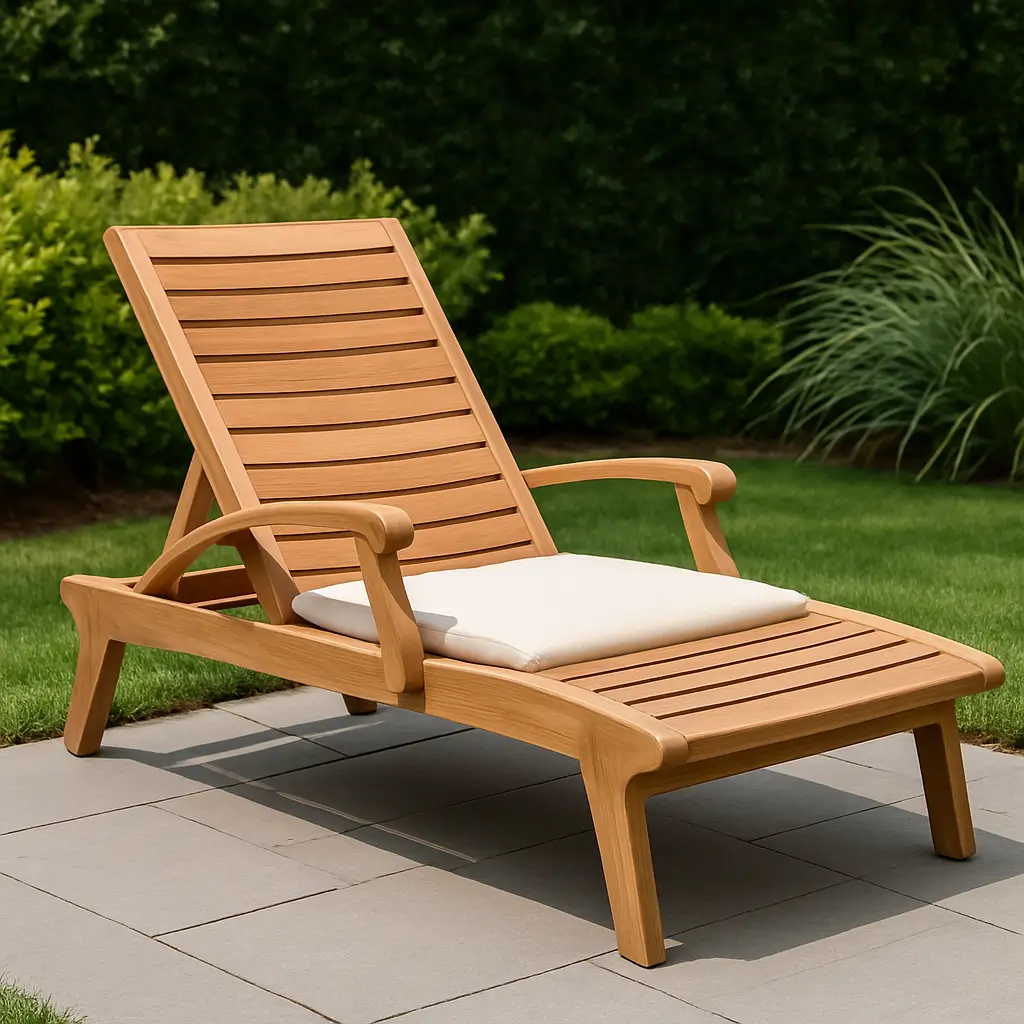 Teak Lounge Chairs on Patio